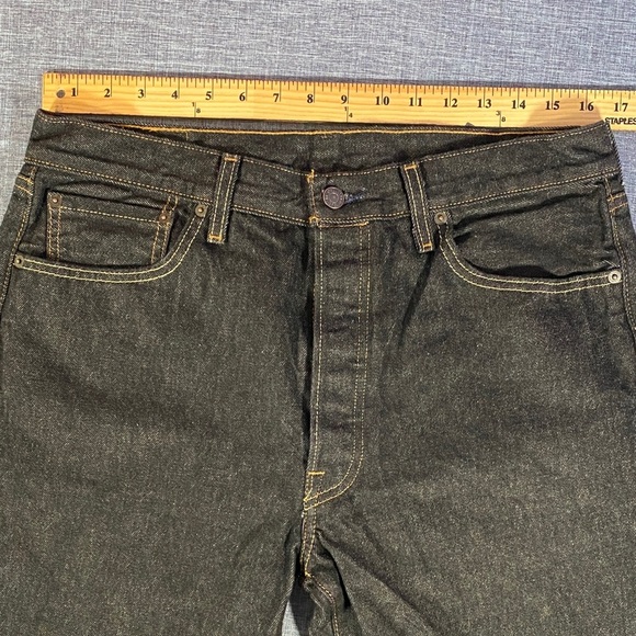 Levi’s 501 Black Denim Jeans Men’s 36x30 Button Fly Straight Leg Classic Vintage - Picture 9 of 10